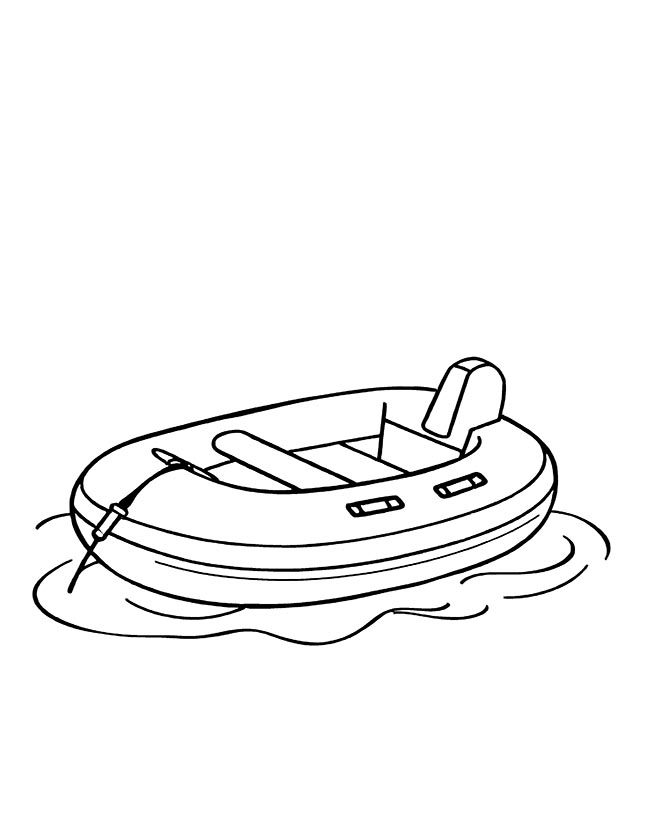 Inflatable boat coloring page